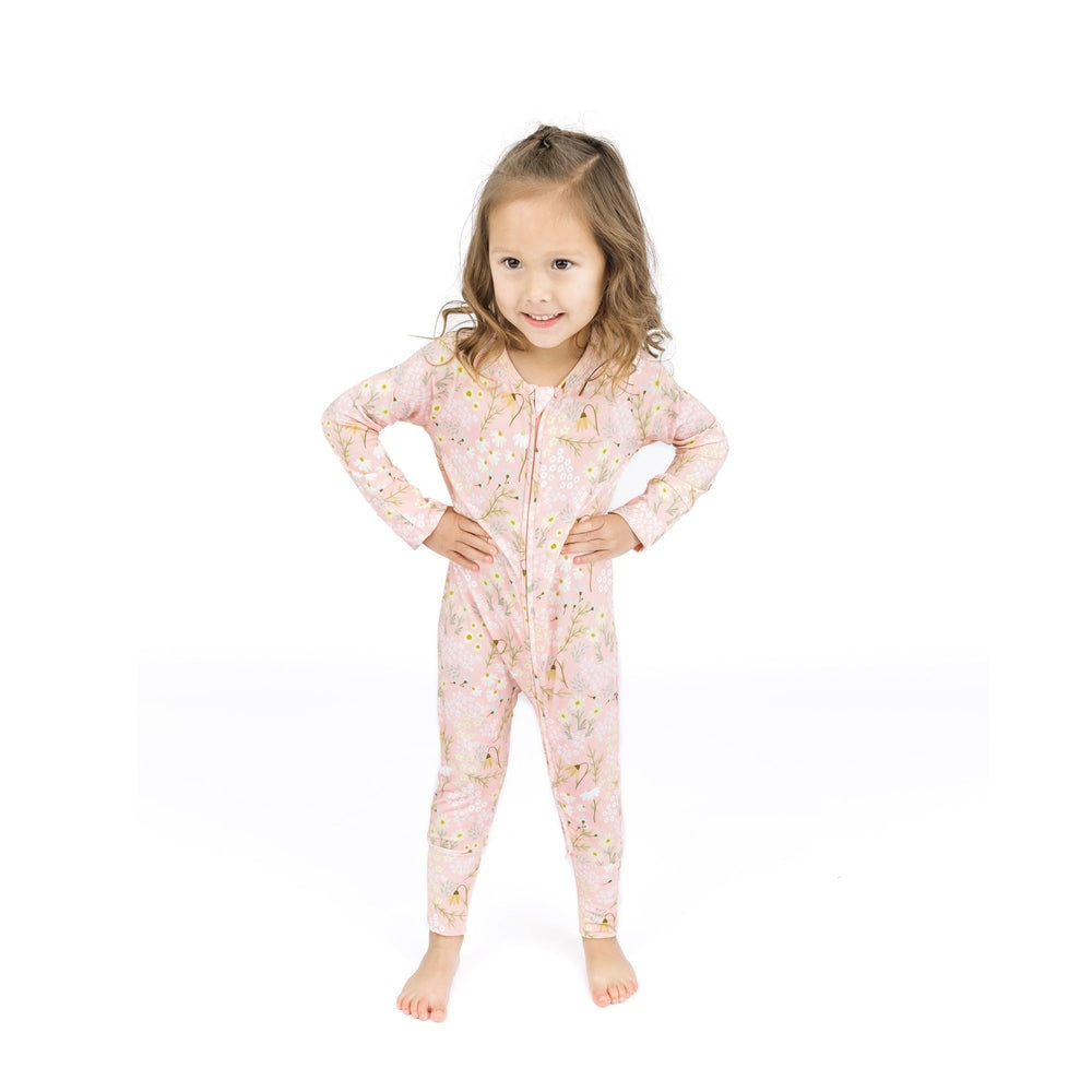 Spring Meadow Bamboo Convertible Footie Romper Pink