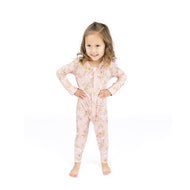 Emerson And Friends Spring Meadow Bamboo Convertible Footie Romper Pink And Multi