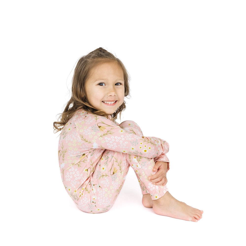 Spring Meadow Bamboo Convertible Footie Romper Pink