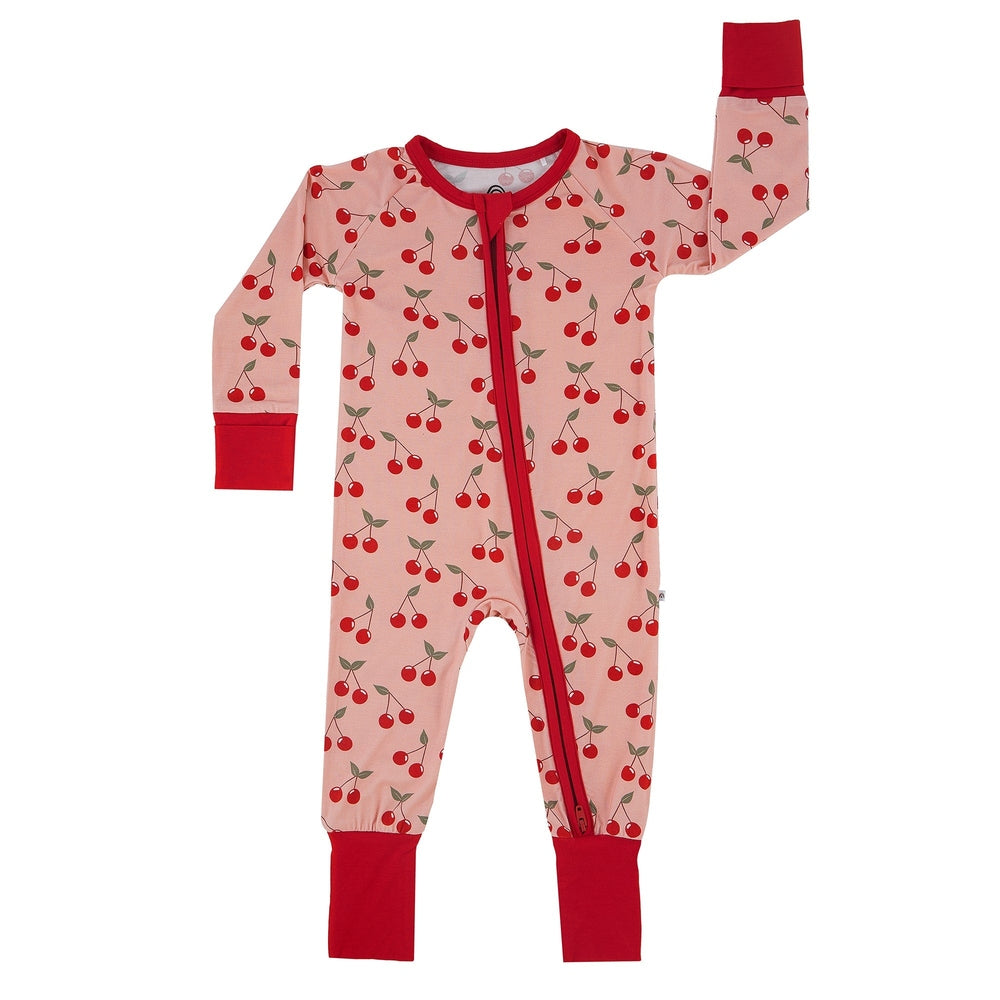 Very Cherry Bamboo Convertible Footie Romper Pink