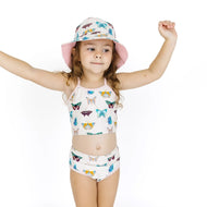 Emerson And Friends Wings of Paradise Butterflies Reversible Bucket Hat Beige And Multi