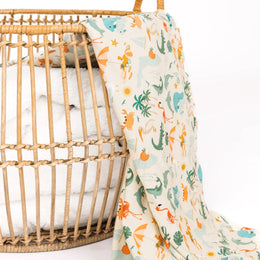 Emerson And Friends Explore Florida Luxury Bamboo Swaddle Blanket Beige And Multi