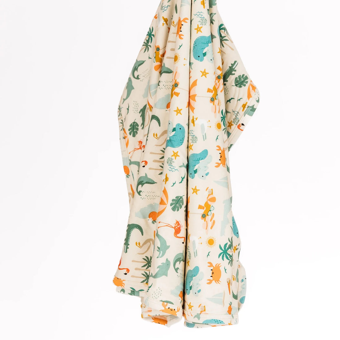 Explore Florida luxury bamboo blanket folded on white background