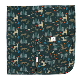 Emerson And Friends Midnight Forest Luxury Bamboo Swaddle Blanket Green And Multi