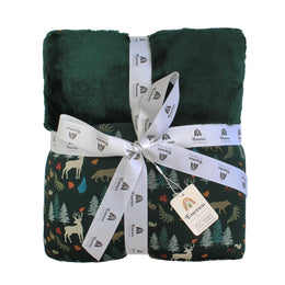 Emerson And Friends Midnight Forest Twin Bamboo And Fleece Throw Blanket Green And Multi
