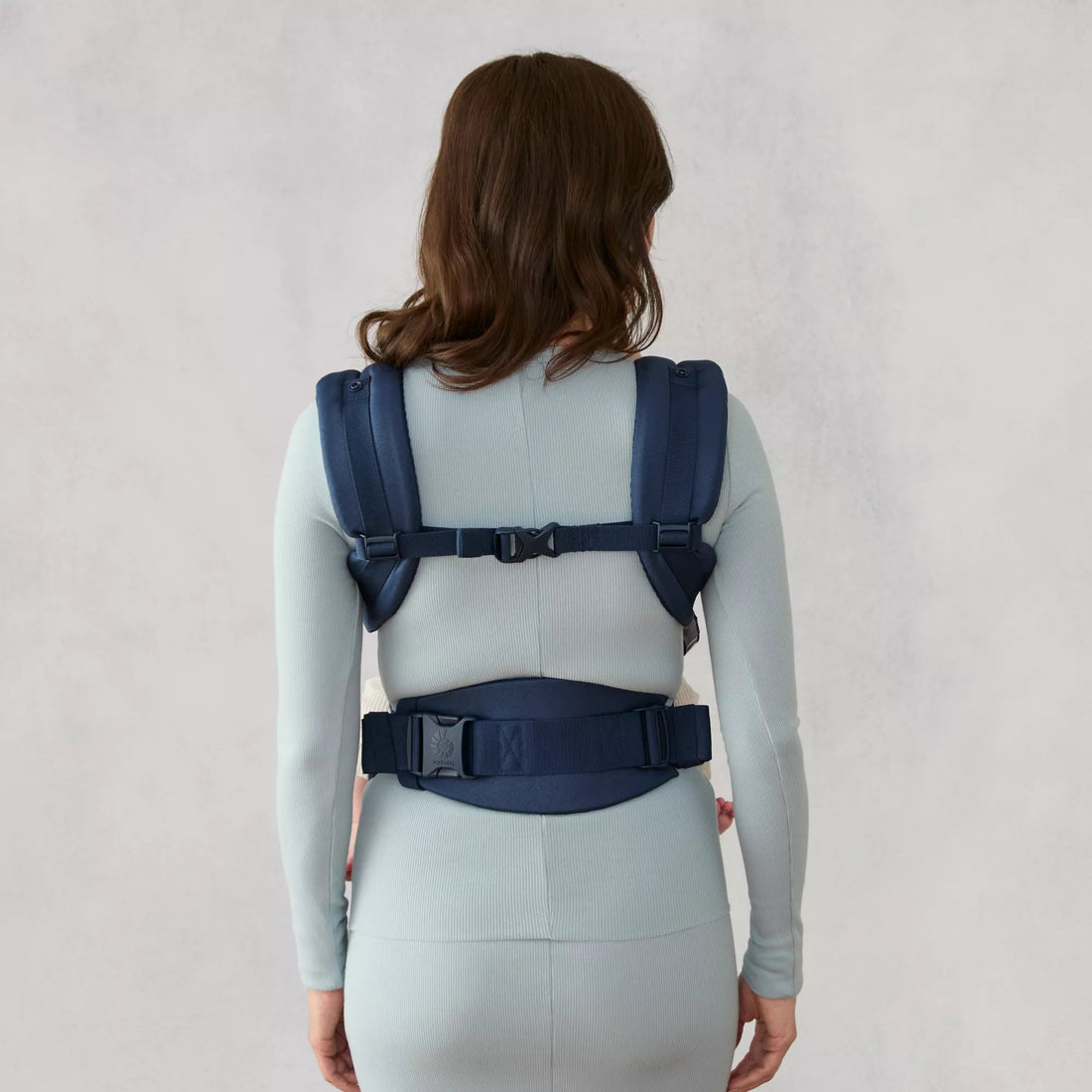 Ergobaby Omni Classic Mesh Baby Carrier Midnight Blue back view showing supportive waist belt