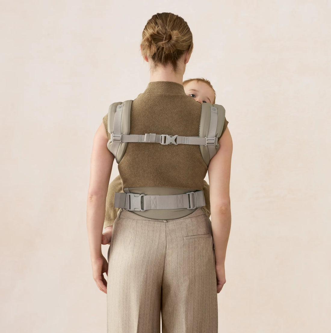 Ergobaby Omni Classic Mesh Baby Carrier Soft Olive back view showing supportive waist belt