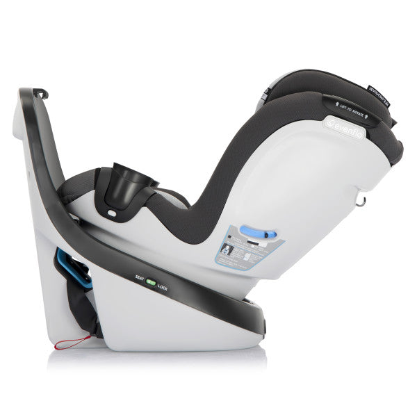 Evenflo Revolve360 Slim 2-in-1 rotational car seat with SensorSafe, white and gray