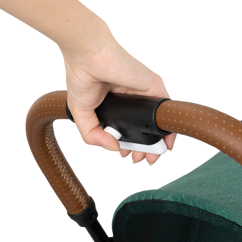 Evenflo Hummingbird ultralight carbon fiber stroller handle with brown perforated grip
