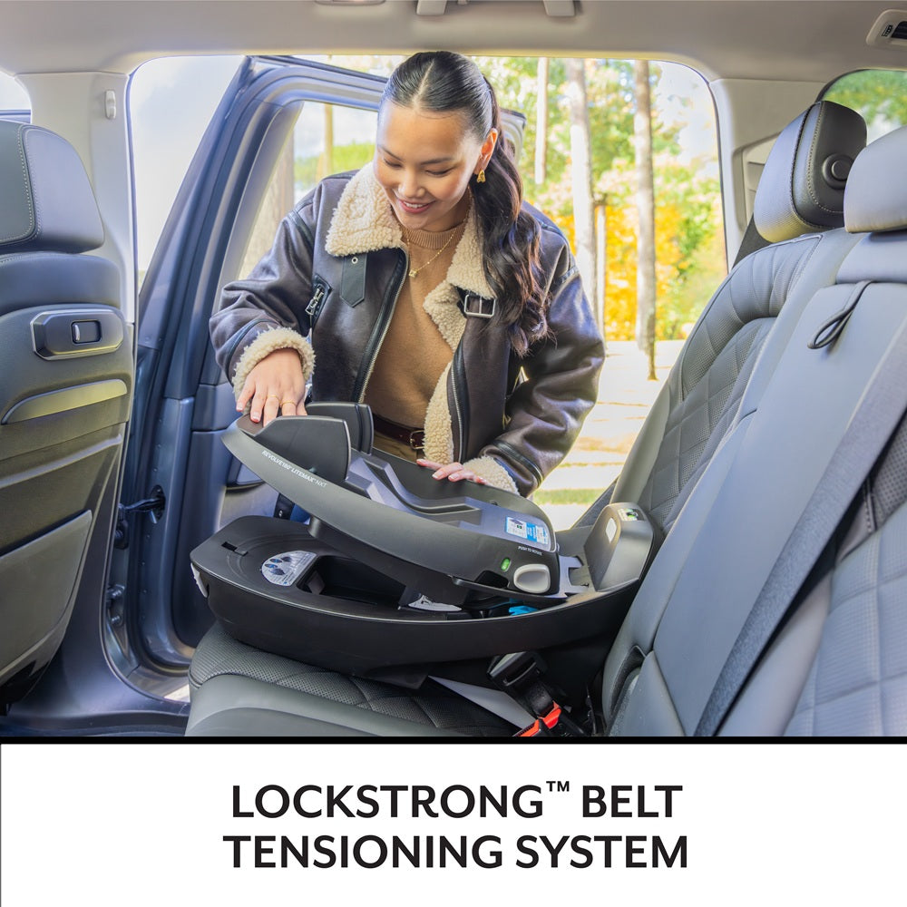 Evenflo Revolve180 Litemax NXT infant car seat with Sensorysoothe installed in back seat