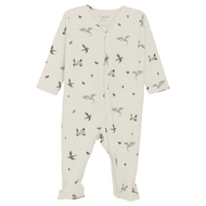 Fixoni Long Sleeve Rib Nightsuit With Feet-Silver Blue