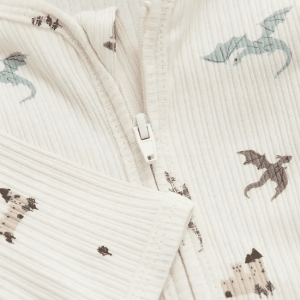 Fixoni Long Sleeve Rib Nightsuit With Feet-Silver Blue