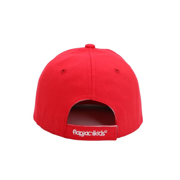 Flapjackkids 3D Cap Monster red kids hat with adjustable back strap and FLAPJACKKIDS logo
