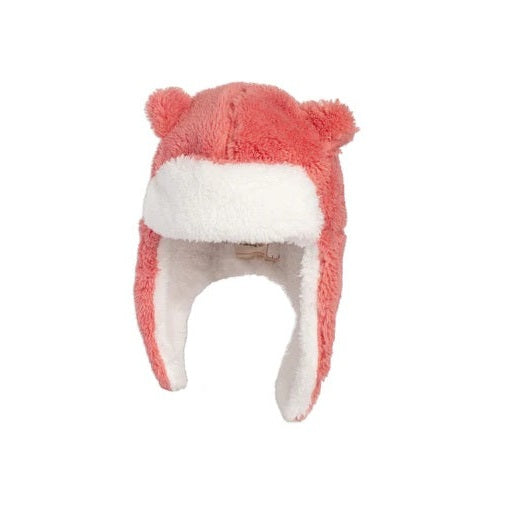 Flapjackkids Kids Sherpa Trapper Hat pink with white lining and ear flaps