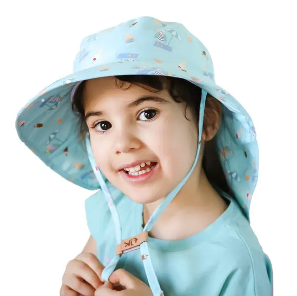 Flapjackkids Kids Sun Hat With Neck Cape Seaside