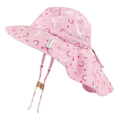 Flapjackkids Kids Sun Hat With Neck Cape Unicorn