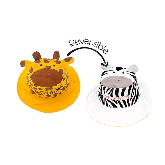 Flapjackkids Reversible Kids Sun Hat Giraffe & Zebra