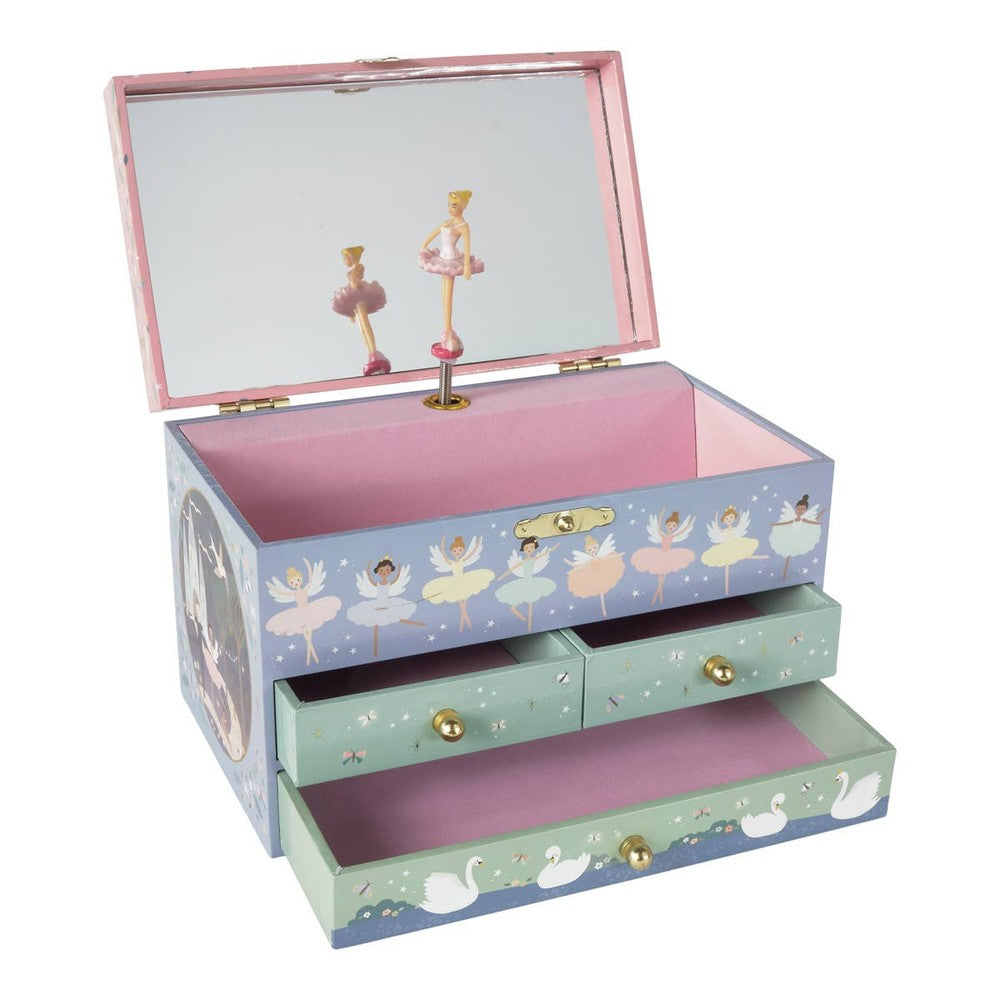 Floss And Musical Jewelry Box With 3 Drawers Enchanted