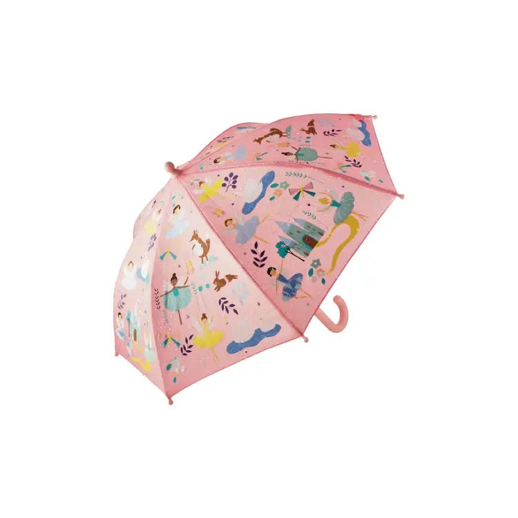 Floss And Rock pink color-change kids' umbrella with princess illustrations