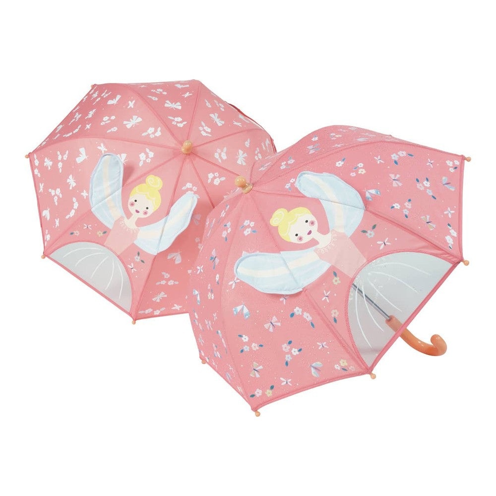 Floss and Rock pink Enchanted 3D changing umbrella set; twin umbrellas with princess graphics and curved pink handles