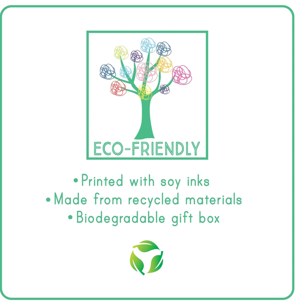 Floss And Rock Musical Jewellery Box Best Friends with colorful tree design, soy‑ink print on recycled materials。