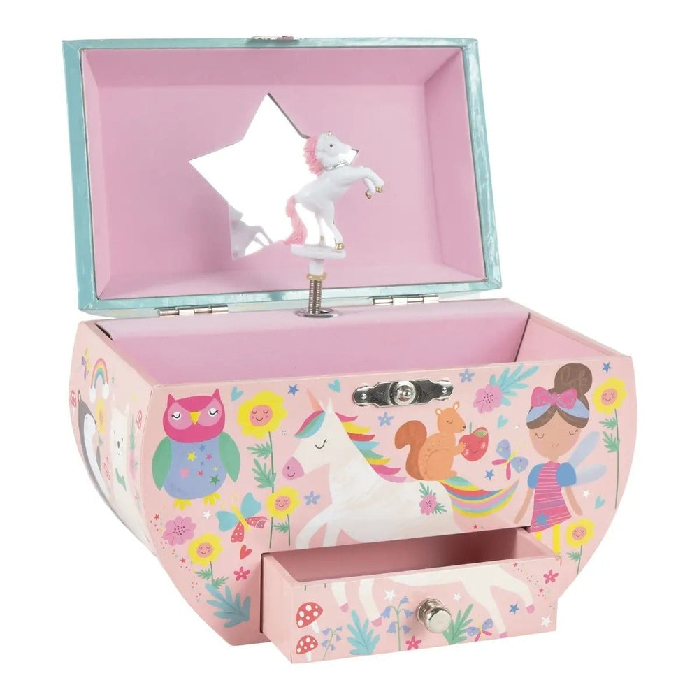 Floss And Rock Musical Jewelry Box Oval Shape Rainbow Fairy