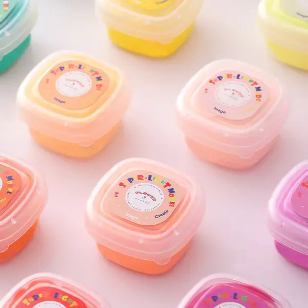 Flower Monaco boron-free ultra-light clay set, 24 pastel colors in square containers