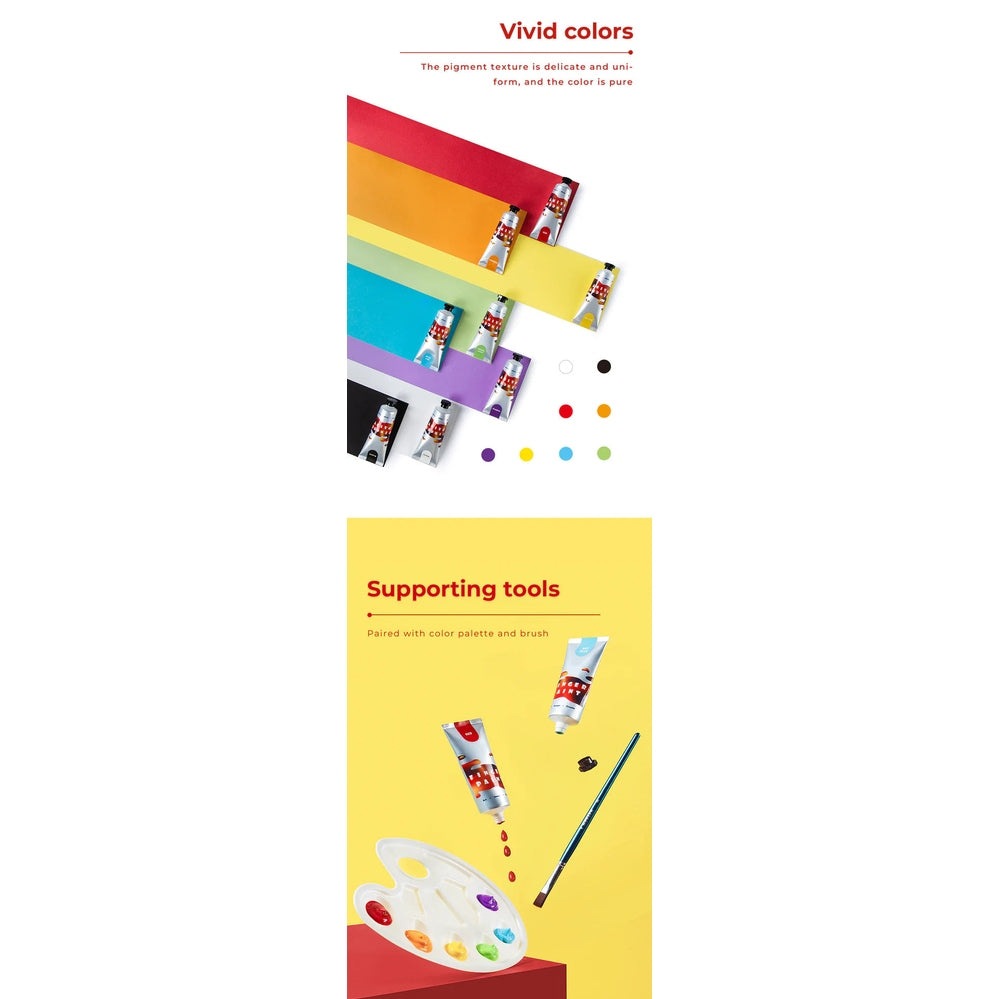 Flower Monaco finger-painting art set for kids with bright paint tubes and a color palette