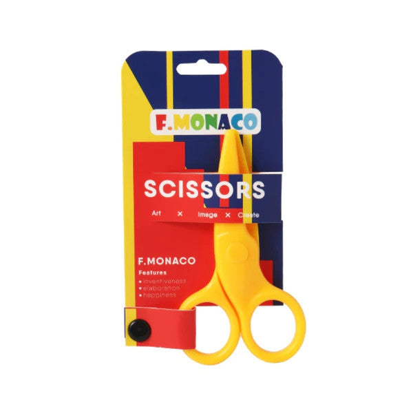 Flower Monaco kids' yellow plastic scissors for arts and crafts