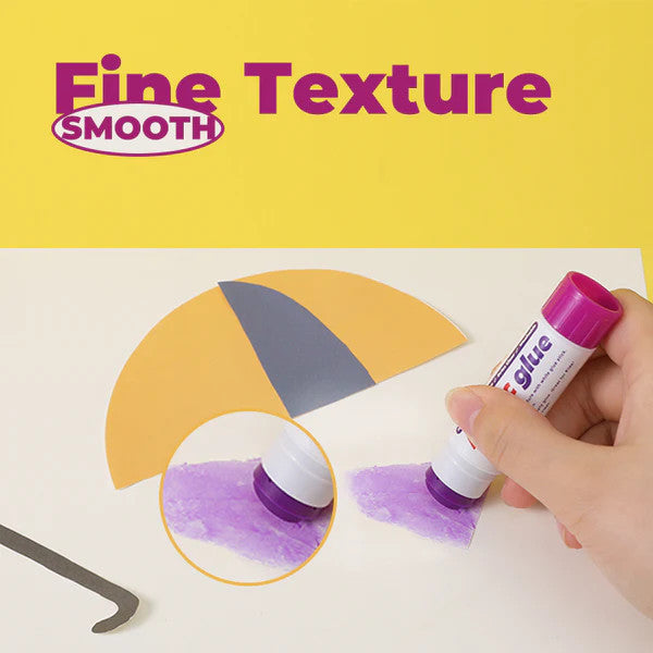 Flower Monaco kids colored glue sticks; purple glue being applied to paper crafts