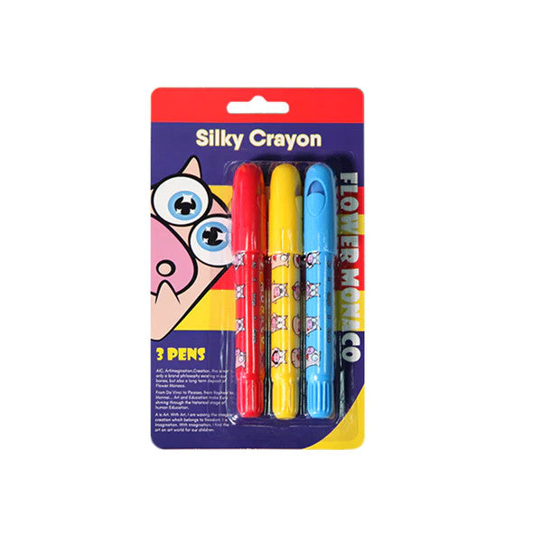 Flower Monaco Silky Crayon set, 3 colors red yellow blue by Flower Monaco