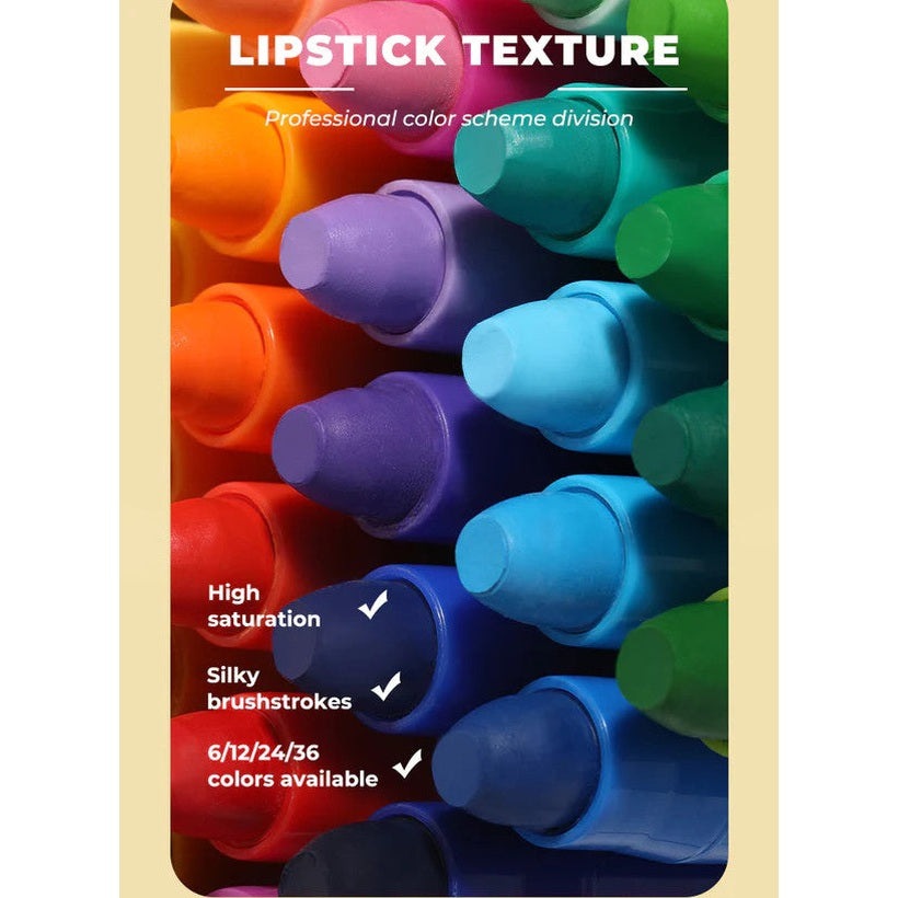 Flower Monaco Silky Crayon 3-color set in rainbow hues with high-saturation pigments