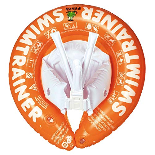 Freds Swimtrainer Classic orange neck float with white adjustable straps for ages 2–6 yrs, FREDS SWIM ACADEMY