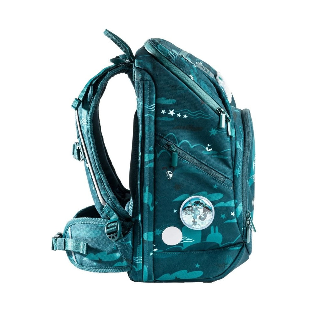 Frii of Norway expandable 20–25L teal backpack with robot game print