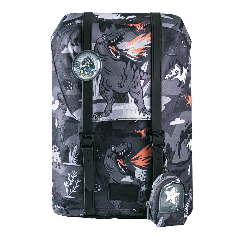 Frii Of Norway School Backpack Retro 22L Dino Black