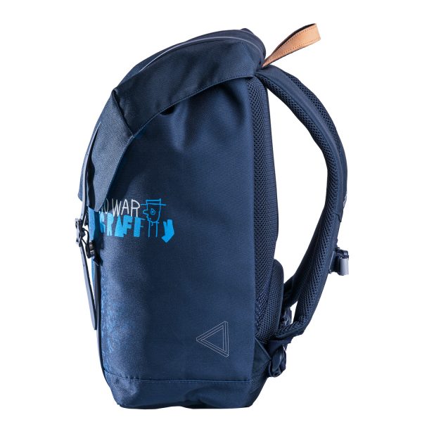 Frii of Norway 30L blue graffiti school backpack with padded shoulder straps