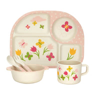 Funkins Five Piece Children's Bamboo Dish Set Butterflies