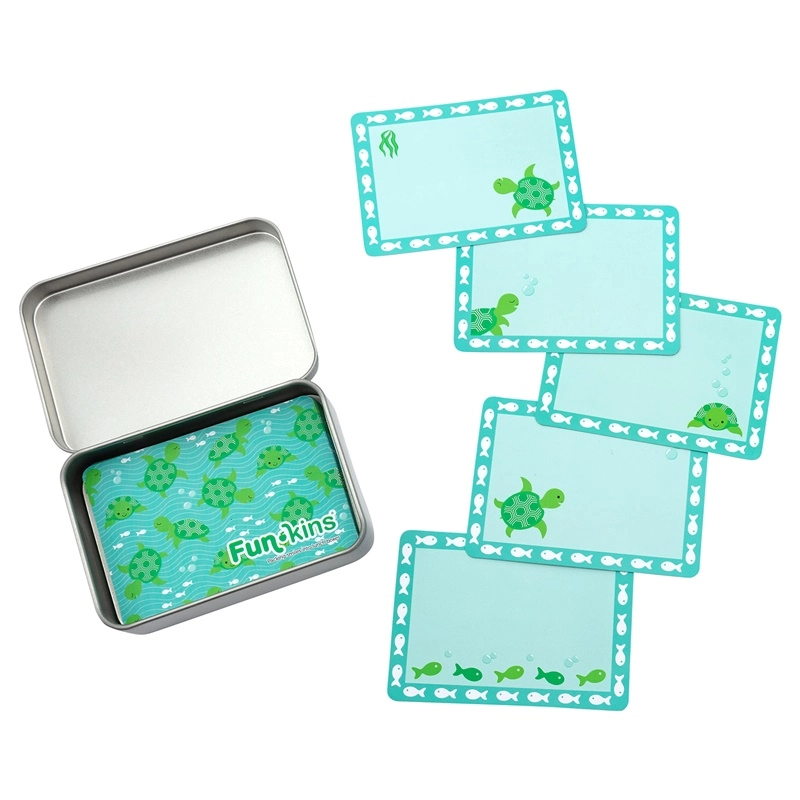 Funkins Lunchbox Note Cards Card Set in Aqua Blue with sea creatures border