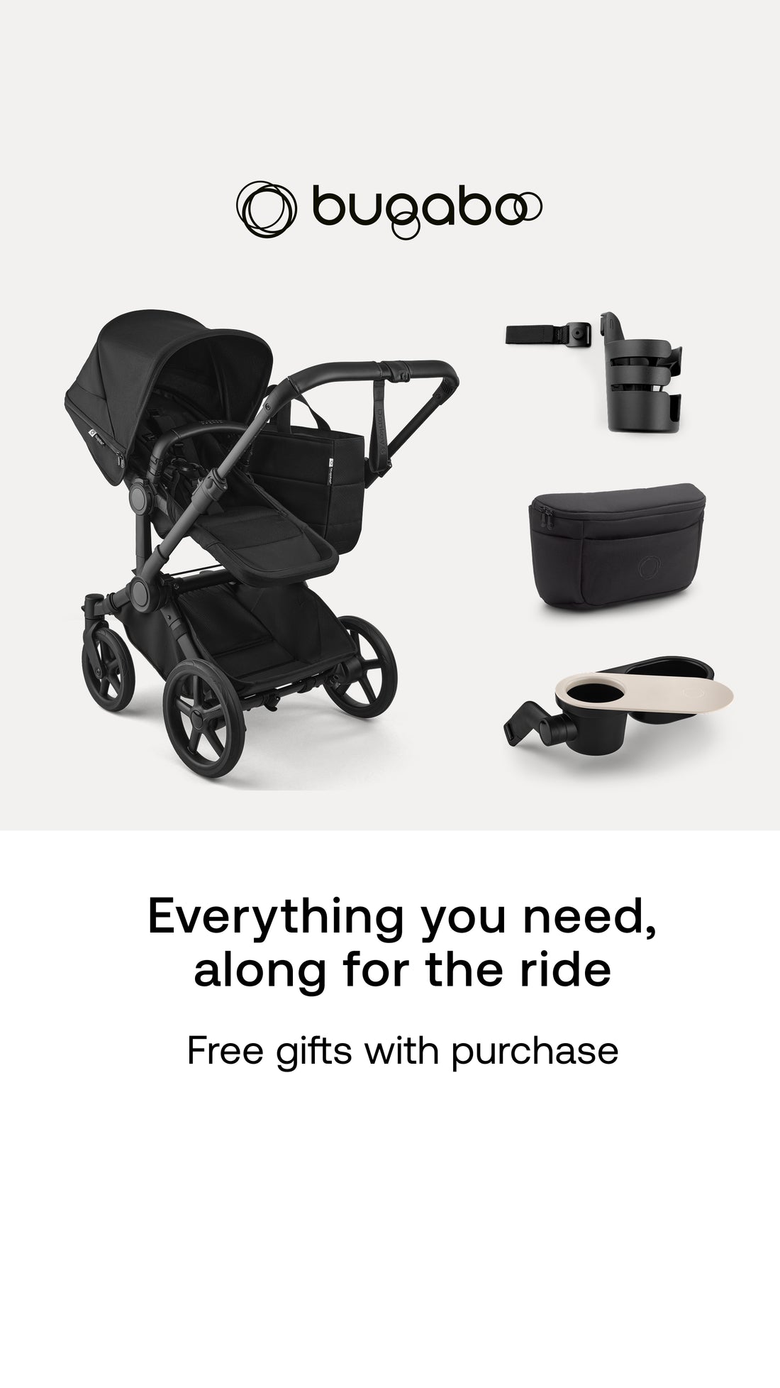Bugaboo Donkey 6 Mono Stroller Complete + Free Organizer + Cup Holder + Snack Tray
