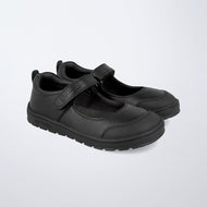 Garvalin School Shoes Black Leather Barefoot Mary Jane