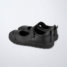 Garvalin School Shoes Black Leather Barefoot Mary Jane