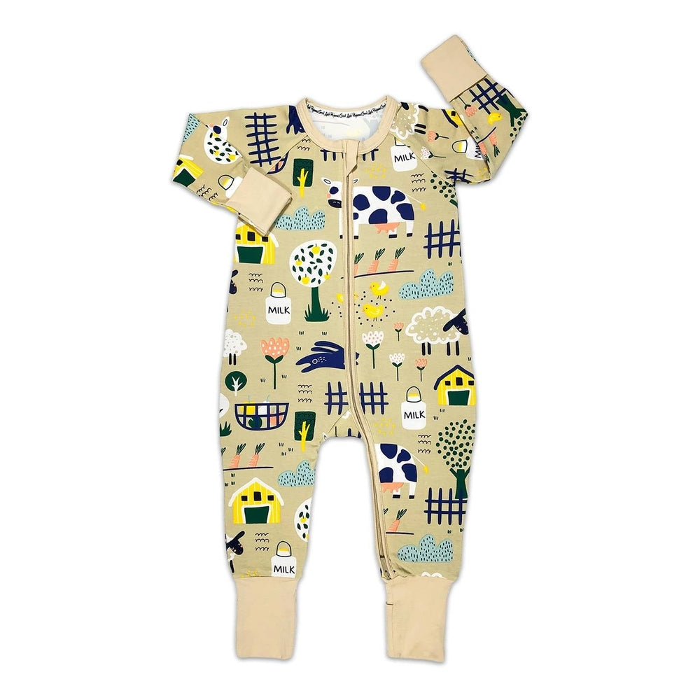 Good Luck Sock Farm Animals Baby Pajamas front view