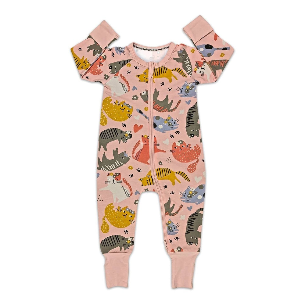 Good Luck Sock Kitty Cats Baby Pajamas front view