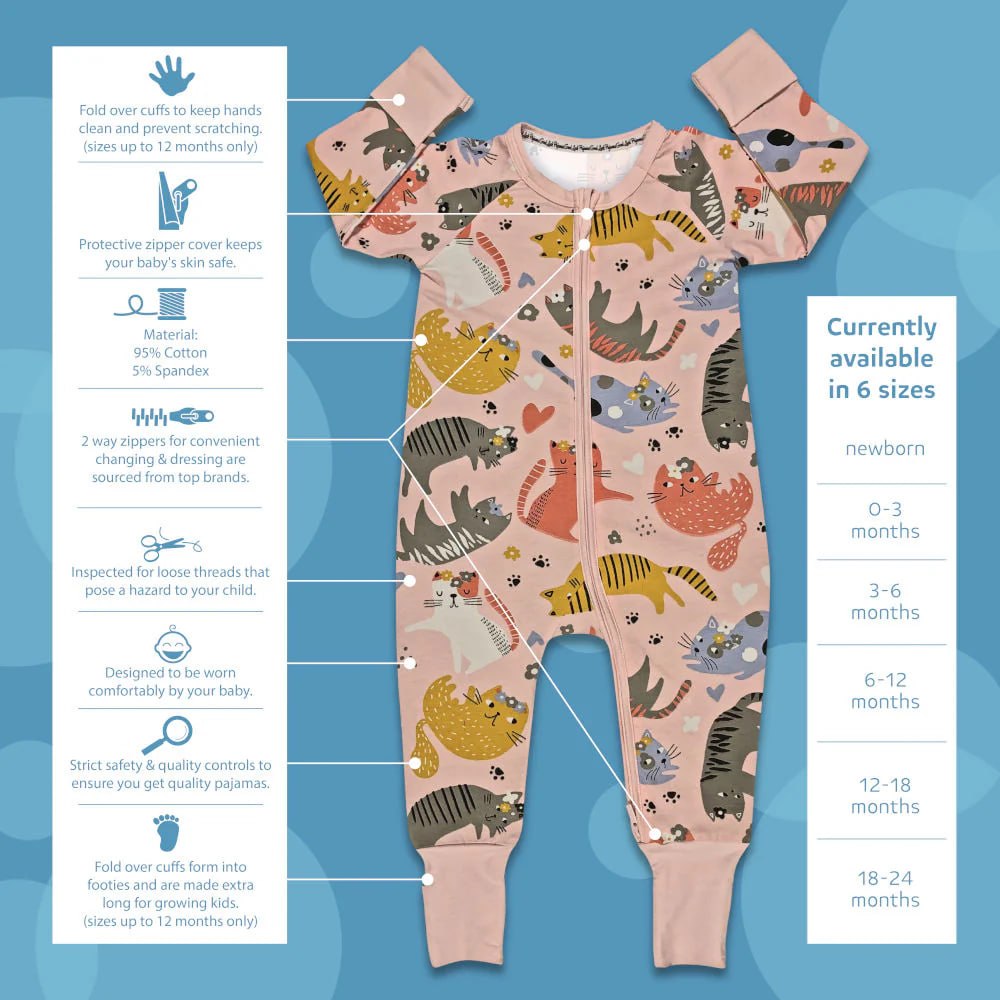 Good Luck Sock Swans Baby Pajamas features infographic