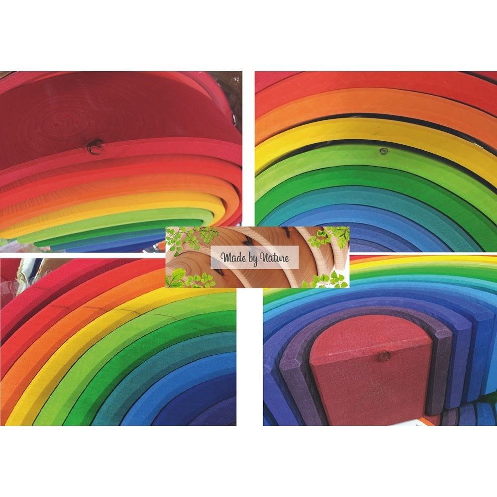 Grimm's Learning Counting Rainbow 10pc wooden arches in vibrant rainbow colors