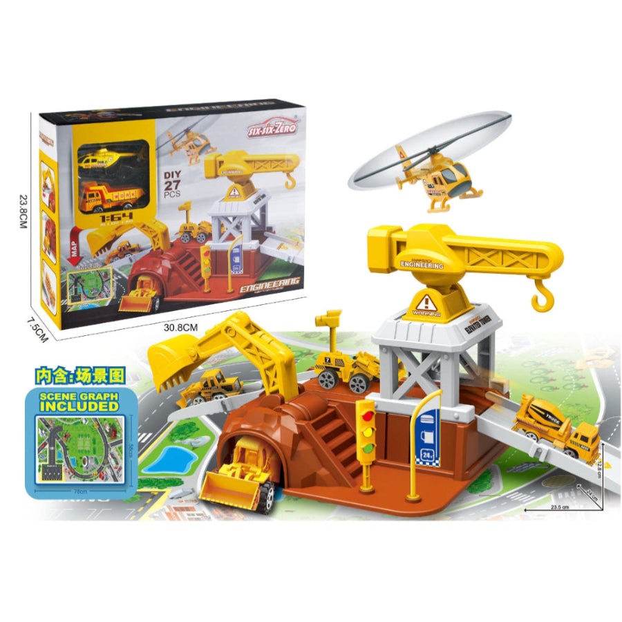 Handsome Alloy Engineering Parking Lot Set 27pcs