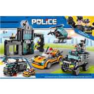 Handsome Building Block Series Police Station With Helicopter And Vehicle 958pcs