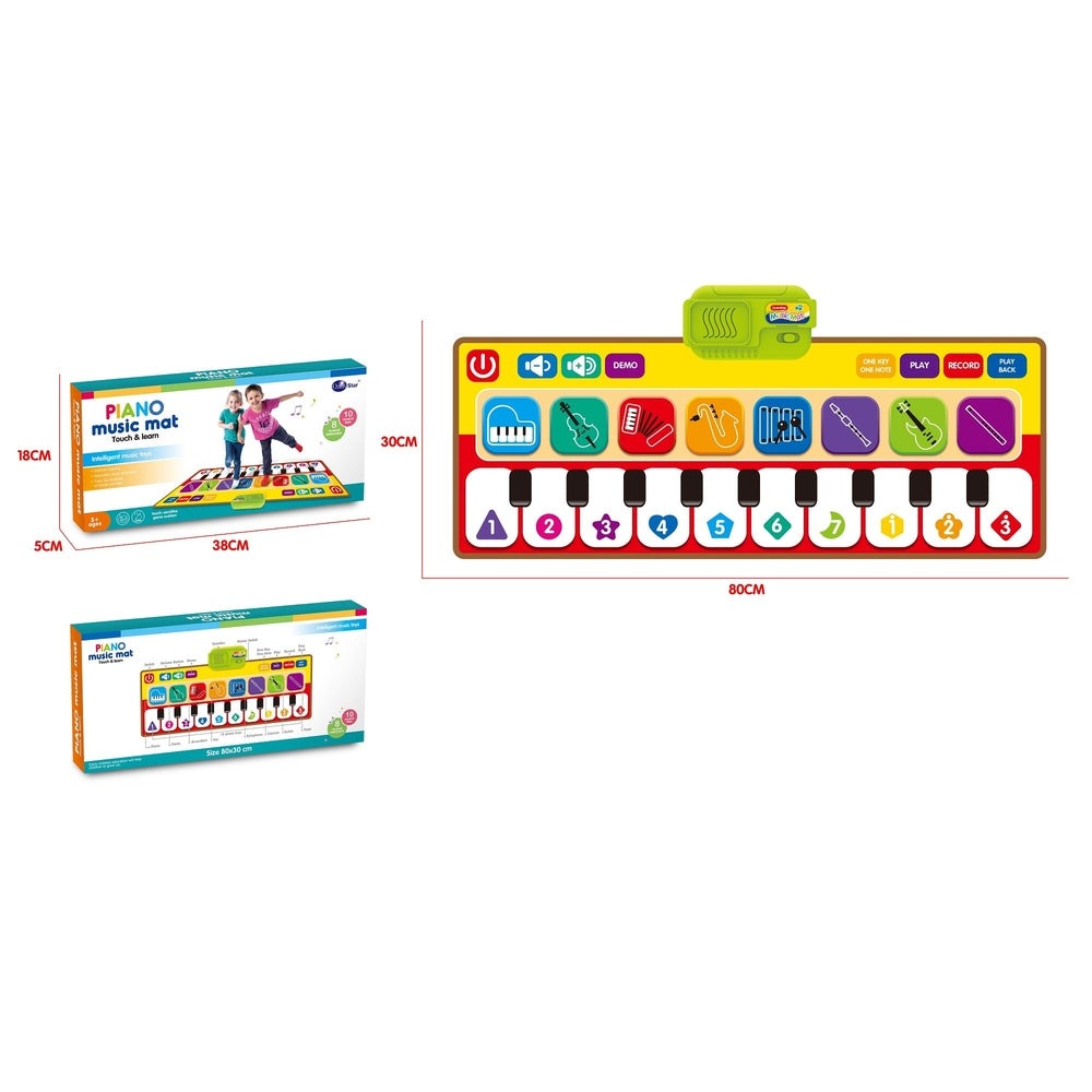 Handsome Musical Piano Playmat by HANDSOME TOYS, colorful baby playmat with keyboard keys, 80cm long