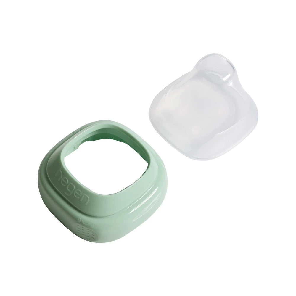 Hegen PCTO Collar and Transparent Cover in mint green, with lid snapped onto the collar.