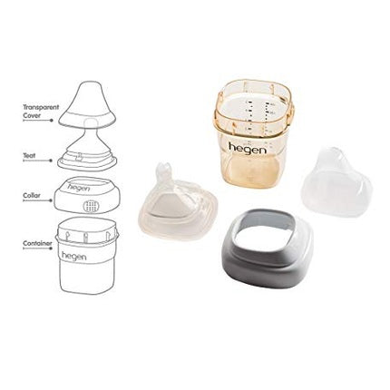 Hegen PCTO PPSU feeding bottle set, 240 ml (8 oz) with interchangeable caps and nipple